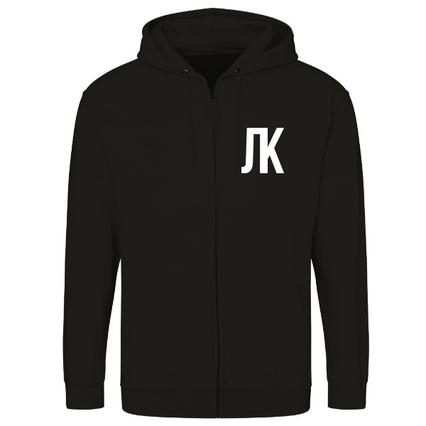 Mikina na zip unisex s potiskem Bílé logo  LK